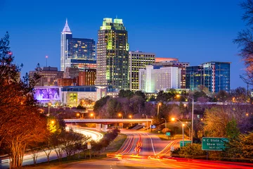 Abwaschbare Fototapete Zentralamerika Skyline von Raleigh, North Carolina
