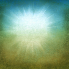 Summer background with a magnificent sun burst with lens flare.