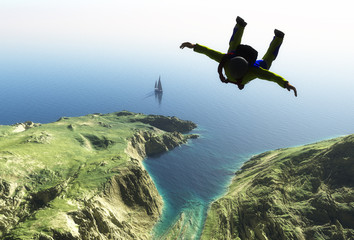 Parachutist in the sky. © Kovalenko I
