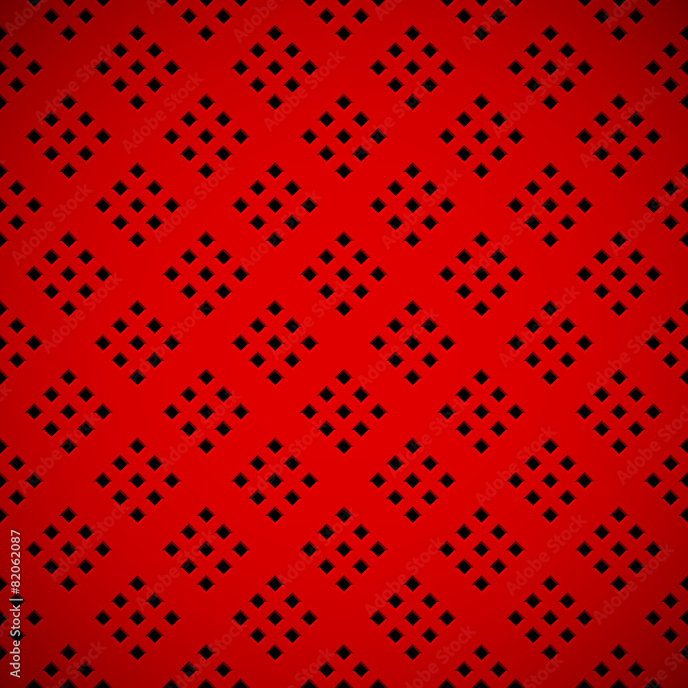 Poster red background with perforated pattern