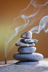 tower of stones and frankincense in the sand