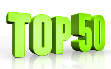 Top 50 - 3d illustration on white background
