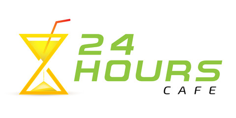 Logo template, hourglass, cup, sandglass, infinity, cafe, party