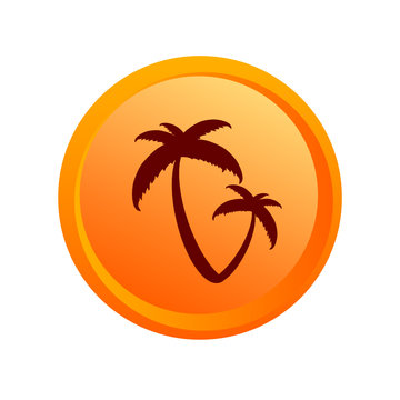 sticker palm orange vector