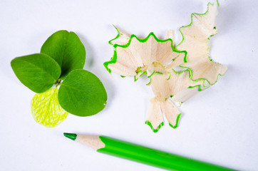 a four-leaf clover with drawn leaf - 82064233