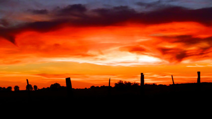 Fototapeta na wymiar sunset fire