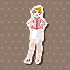 lady girl cartoon theme elements