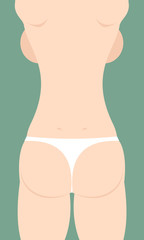 Bikini Sexy Girl ass. Vector illustration