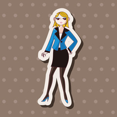lady girl cartoon theme elements