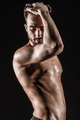 Fototapeta premium The Muscular Young Sexy Naked Cute Man