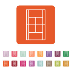 The tennis court icon. Sport symbol. Flat