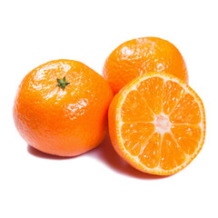 Tangerines isolated on white