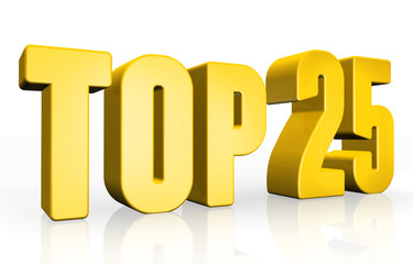 Top 25 - 3d illustration on white background
