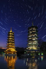 Muurstickers Star Trails - Guilin - China © mrallen