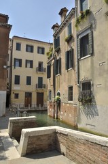 Fototapeta na wymiar Channel in Dorsoduro, Venice, Italy