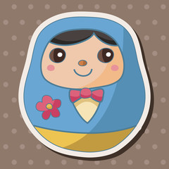 Matryoshka , Russian traditional wooden doll, theme elements