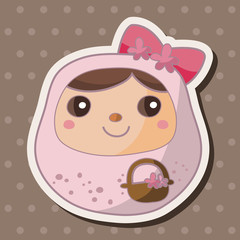 Matryoshka , Russian traditional wooden doll, theme elements