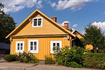 Fototapeta na wymiar Traditional Lithuanian Family House in Trakai