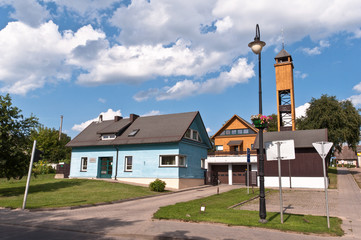 Fototapeta na wymiar Traditional Lithuanian Houses in Trakai