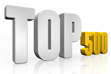 Top 500 - 3d illustration on white background