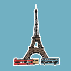 Eiffel Tower, Paris. France. Vector illustration
