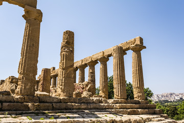Ancient Greek Temple of Juno God, Agrigento, Sicily, Italy