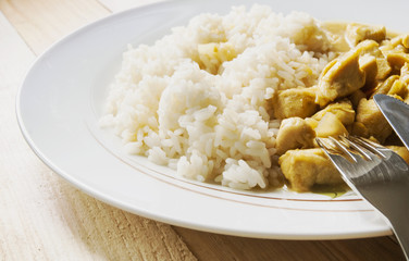 Chicken With Rise And Kari In Day Light