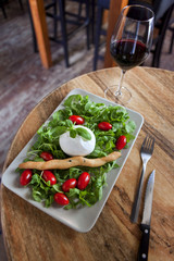 Mozzarella and salad