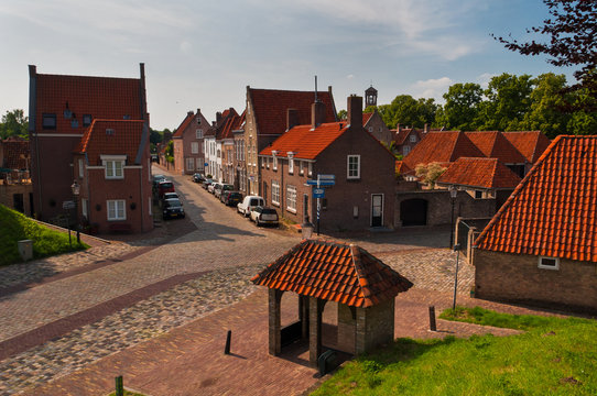 Medieval Dutch Houses in the Town of Heusden in the Netherlands