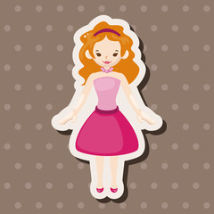 lady girl cartoon theme elements