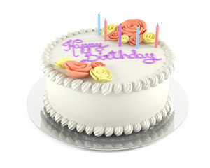 Birthday cake isolated