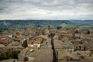 view over a village in Tuscany, Italy