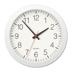 Classic round wall clock with white body