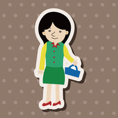 lady girl cartoon theme elements