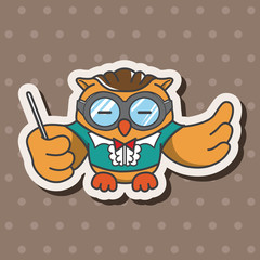 animal owl playing instrument cartoon theme elements