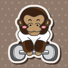 Animal gorilla doing sports cartoon theme elements