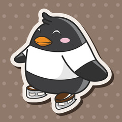 Animal penguin doing sports cartoon theme elements