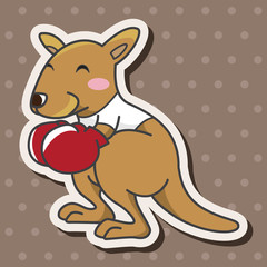 Animal kangaroo doing sports cartoon theme elements