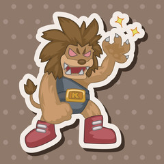 Animal lion doing sports cartoon theme elements