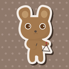 animal bear playing instrument cartoon theme elements