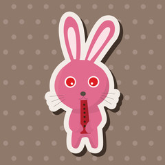 animal rabbit playing instrument cartoon theme elements