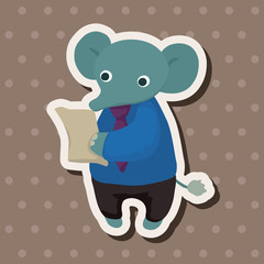 animal elephant worker cartoon theme elements