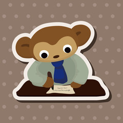 animal monkey worker cartoon theme elements
