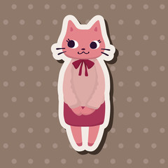 animal cat worker cartoon theme elements