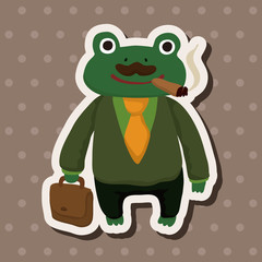 Fototapeta premium animal frog worker cartoon theme elements