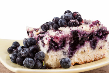 blueberry pie on a wooden table
