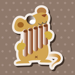animal mouse playing instrument cartoon theme elements