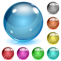 Multicolored opaque glass spheres