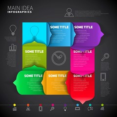 timeline infographics in circle