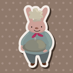 animal rabbit chef cartoon theme elements
